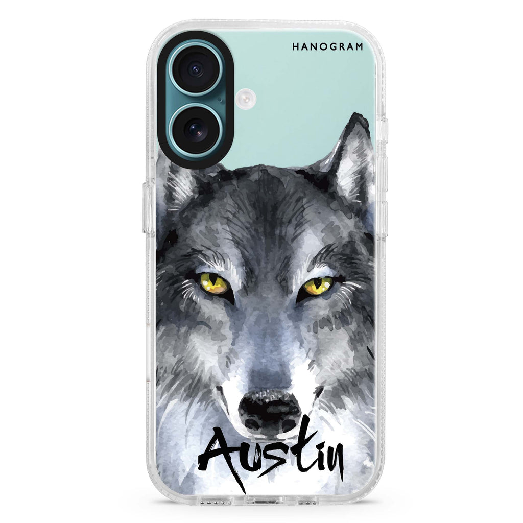 Snow Wolf MagSafe Compatible iPhone 16 Ultra Clear Case - Personalized and Stylish Protection