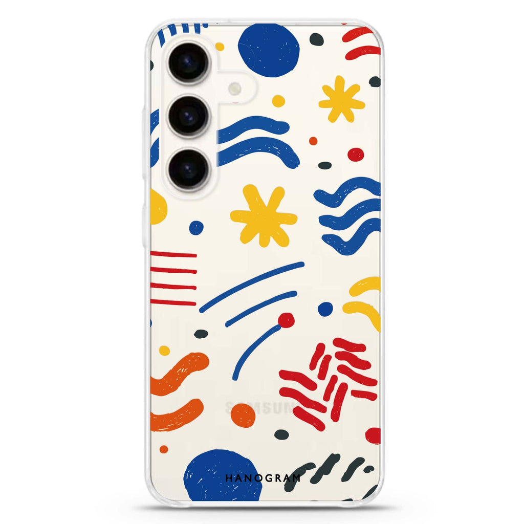 Retro Doodle Samsung Galaxy Ultra Clear Case