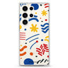 Retro Doodle Samsung Galaxy S26/S25/S24/S23/S22 Ultra ultra clear case, transparent design, main view