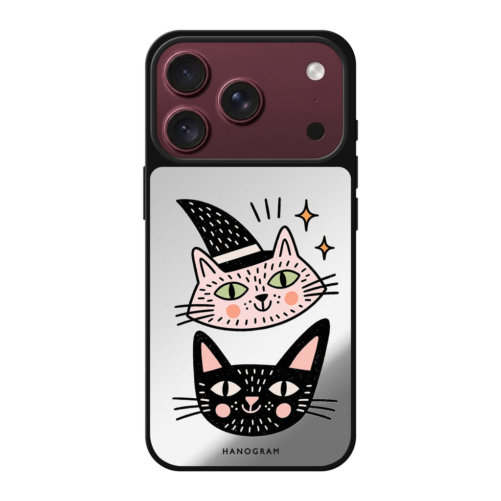 Two Cats One Spell iPhone 18 Pro Max Mirror Case - design view 1