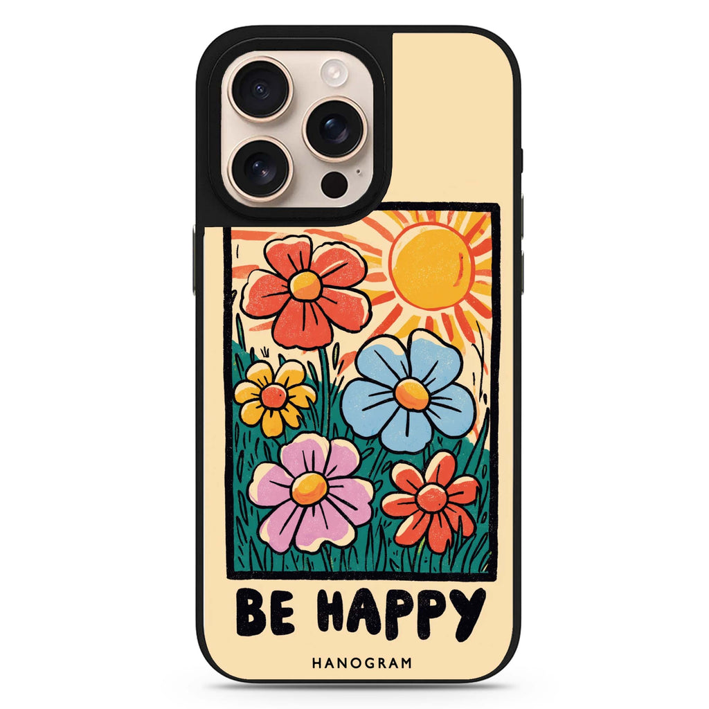 Happy Garden floral design iPhone 16/15/14 Pro Max & Pro mirror case