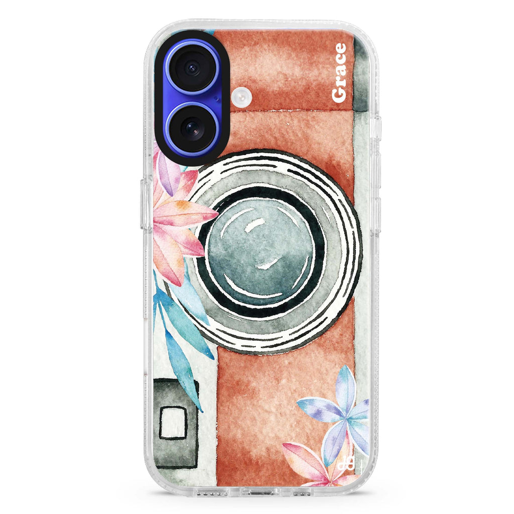 Watercolor Camera iPhone 16 Plus Ultra Clear Case