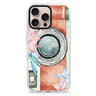 Watercolor Camera custom name iPhone 16/15/14 Pro Max & Pro ultra clear case typography design, front product view