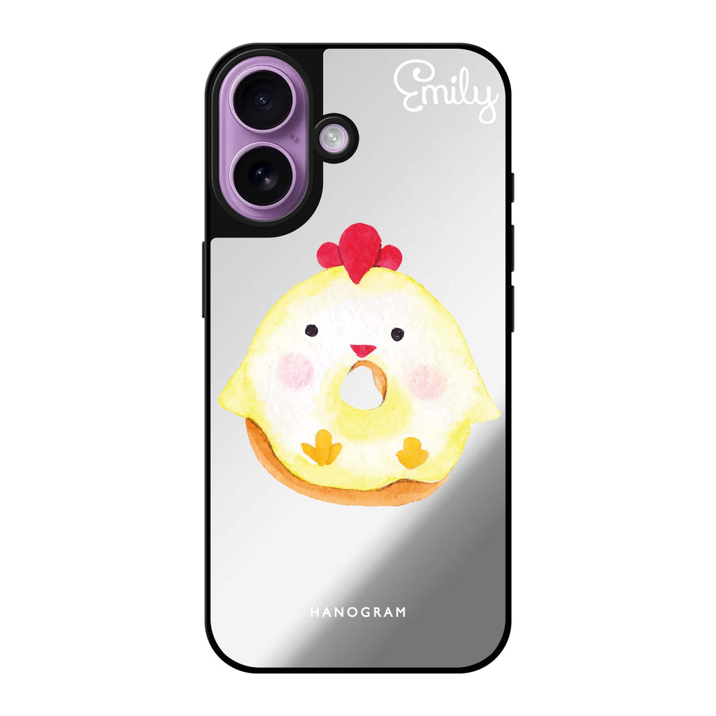 Reflective iPhone 16 Mirror Case –Sweet donut chick Design