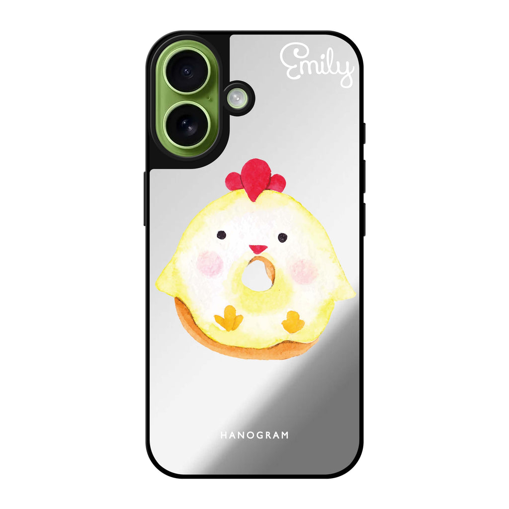 Reflective iPhone 16 Mirror Case –Sweet donut chick Design