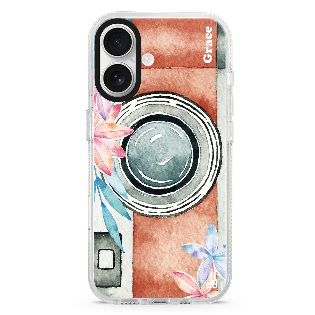 Watercolor Camera MagSafe Compatible iPhone 16 Ultra Clear Case - Personalized and Stylish Protection
