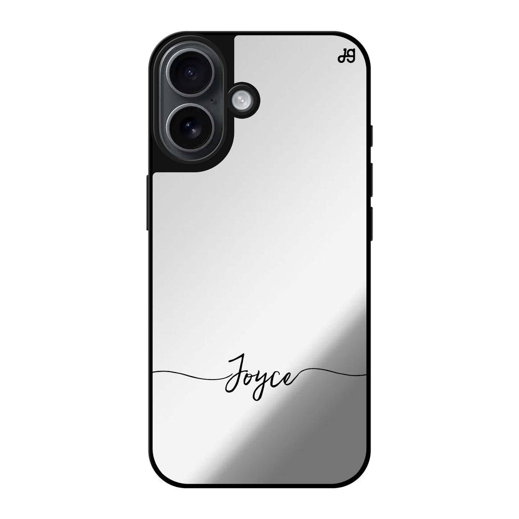 Reflective iPhone 16 Mirror Case –Initial handwritten Design