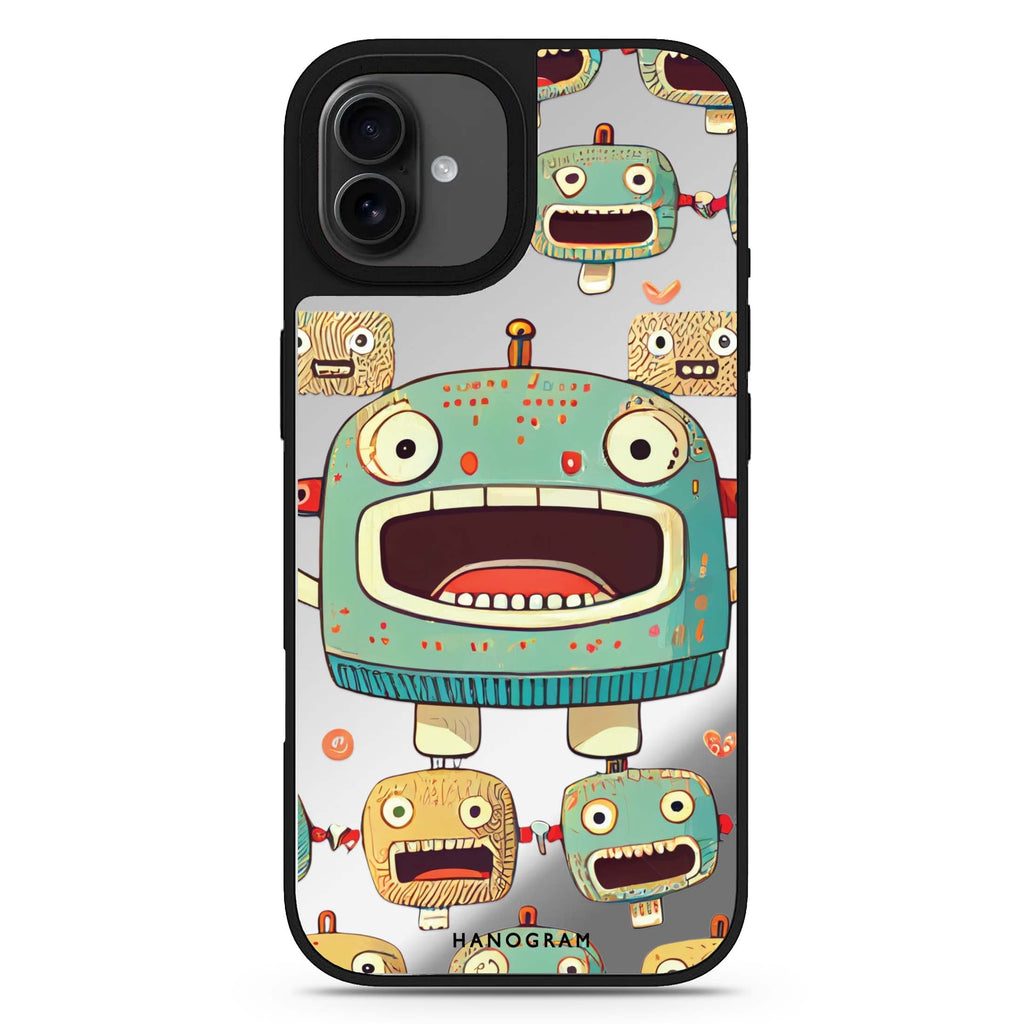 Cute robots iPhone 17 mirror case