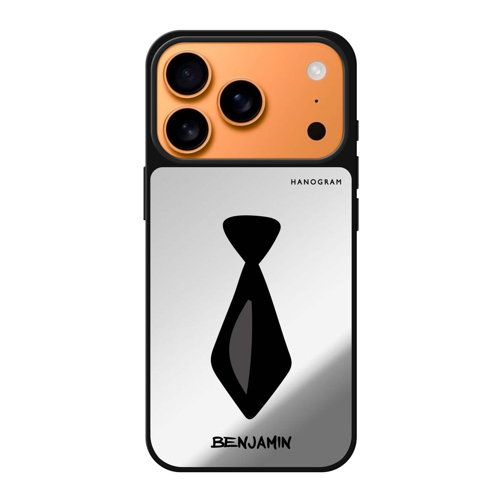 Tie personalized name iPhone 17 Pro Max mirror case