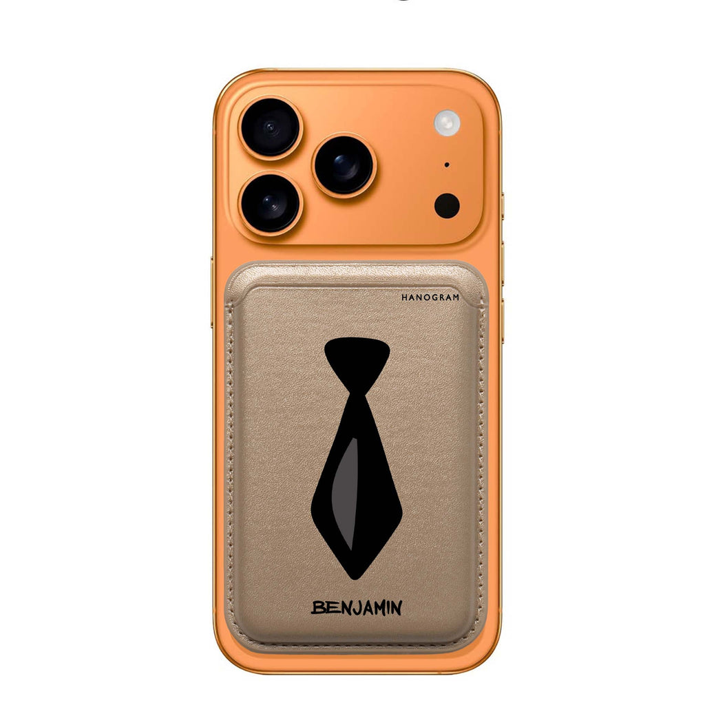 Tie custom name MagSafe wallet for iPhone, personalized magnetic card holder, main view