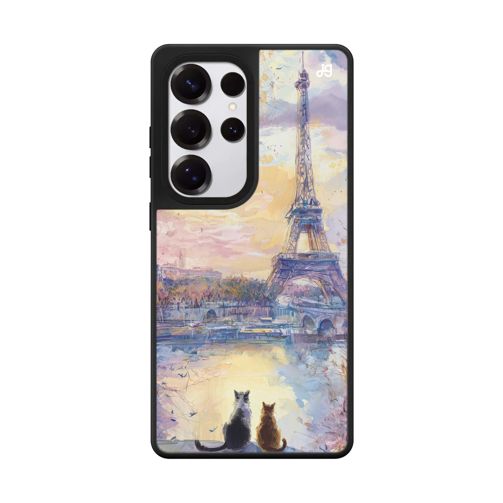 Paris Sunset Cats Mirror Case