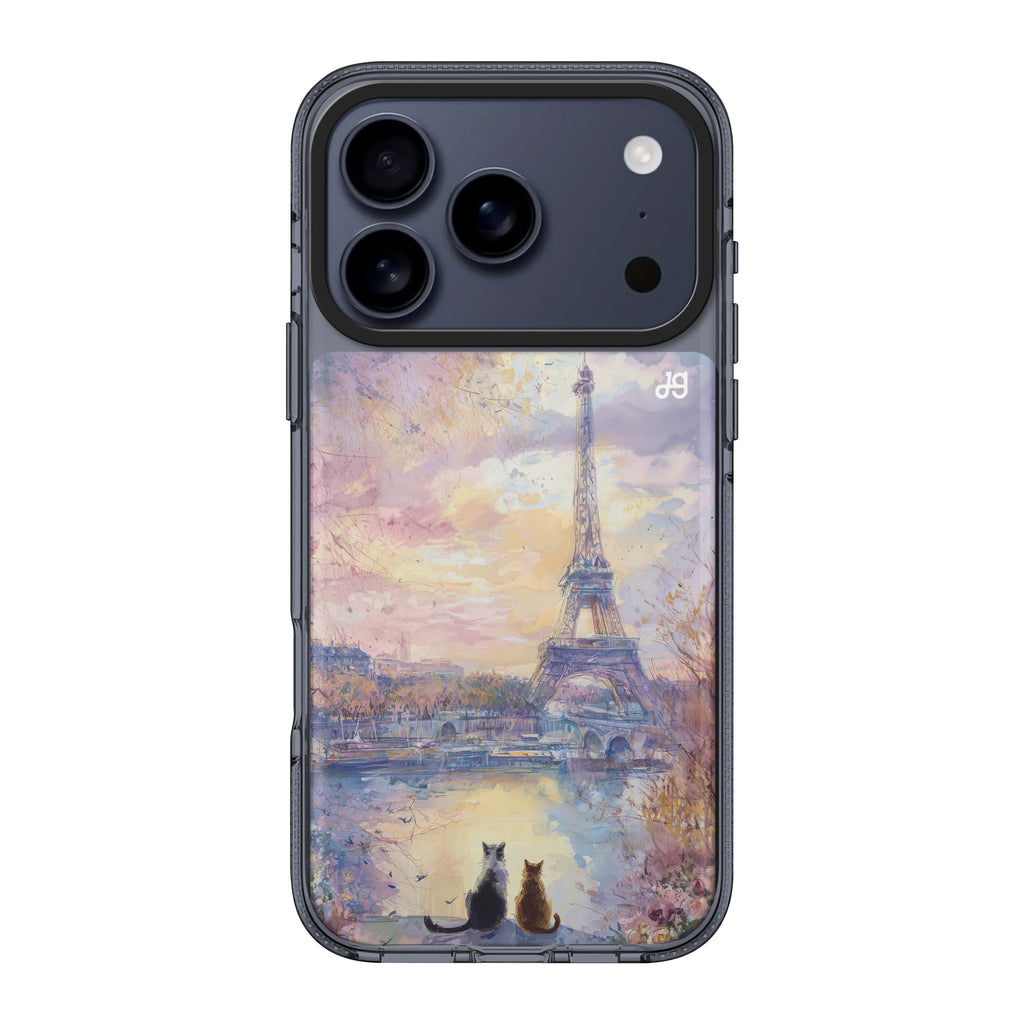 Paris Sunset Cats cat sun animal celestial iPhone 17 Pro Max ultra clear case