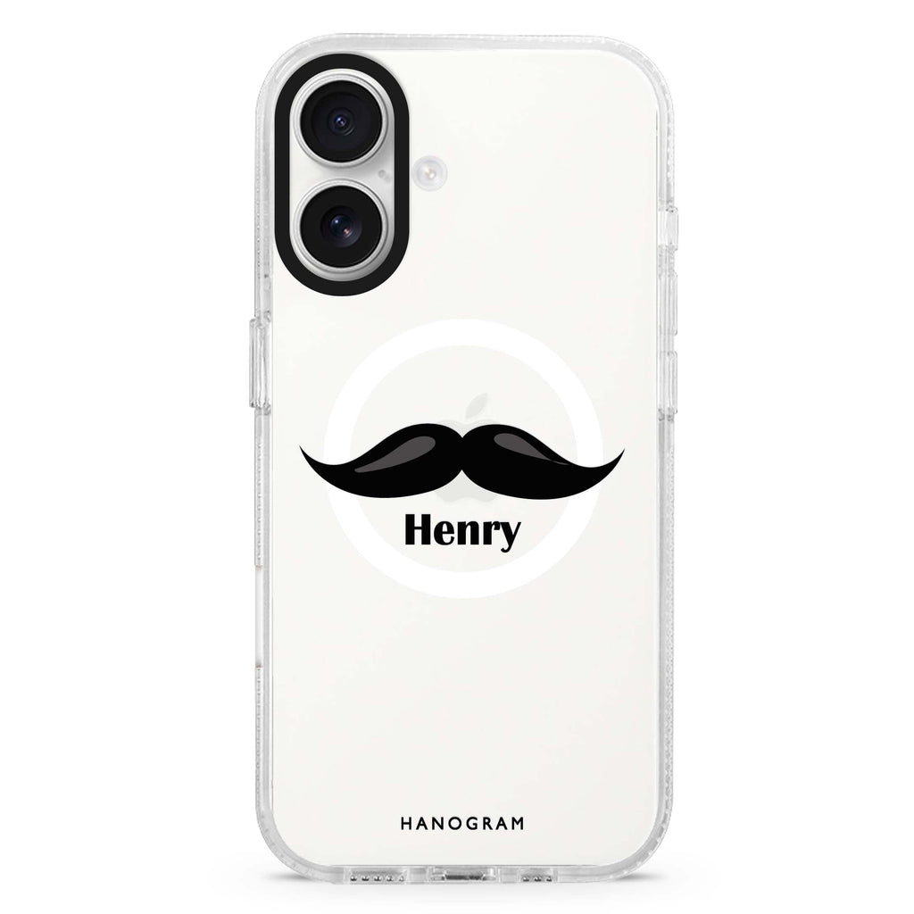 Moustache MagSafe Compatible iPhone 16 Ultra Clear Case - Personalized and Stylish Protection
