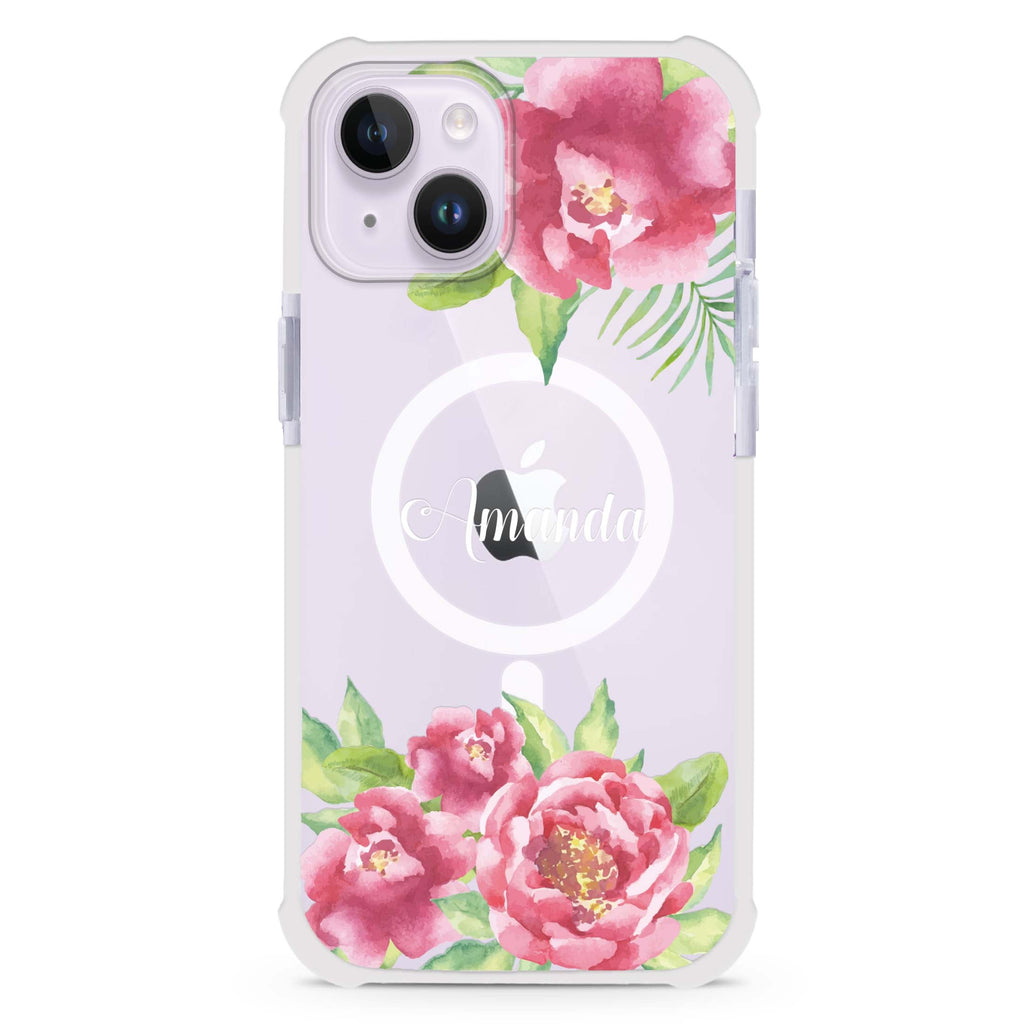 Watercolor Paeonia iPhone 15 Plus MagSafe Compatible Ultra Shockproof Case