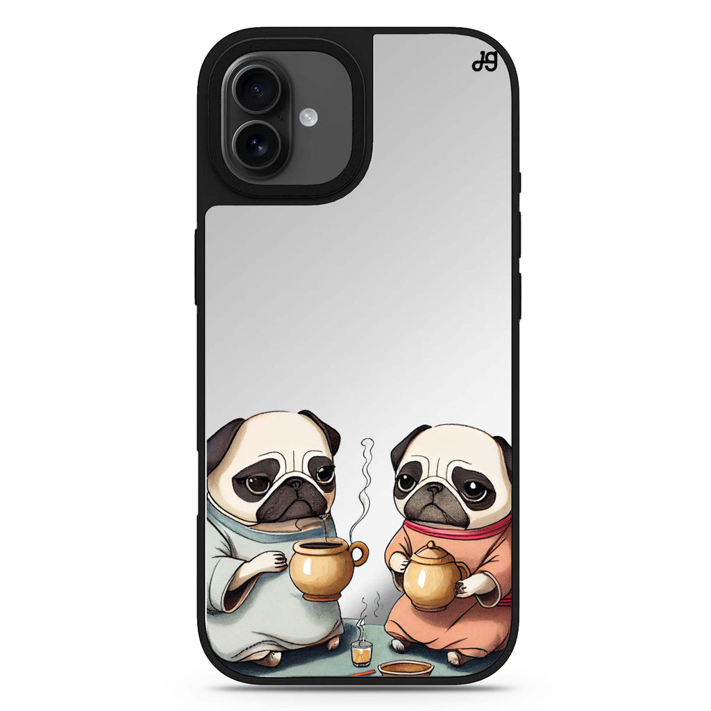 Pug Tea Time iPhone 17 mirror case