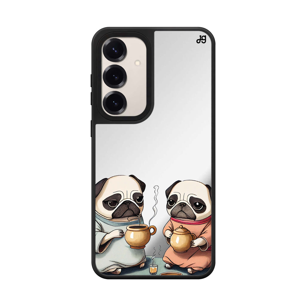 Pug Tea Time Samsung Galaxy mirror case front view