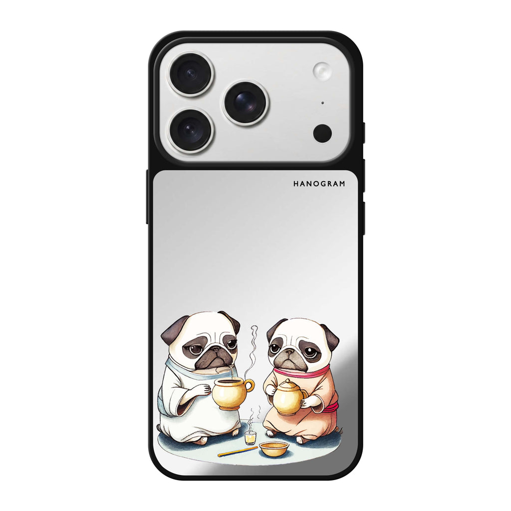Pug Tea Time dog tea animal food iPhone 18 Pro Max mirror case