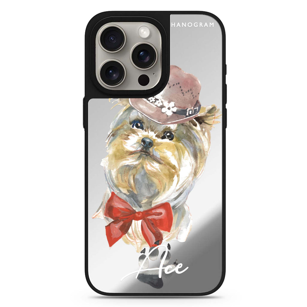 Yorkshire Terrier personalized name MagSafe mirror case for iPhone 16/15/14 Pro Max and Pro, main view
