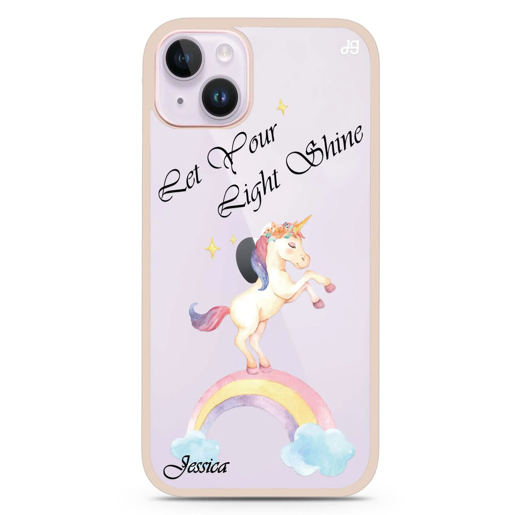 Rainbow Unicorn iPhone 15 Plus Impact Guard Bumper Case