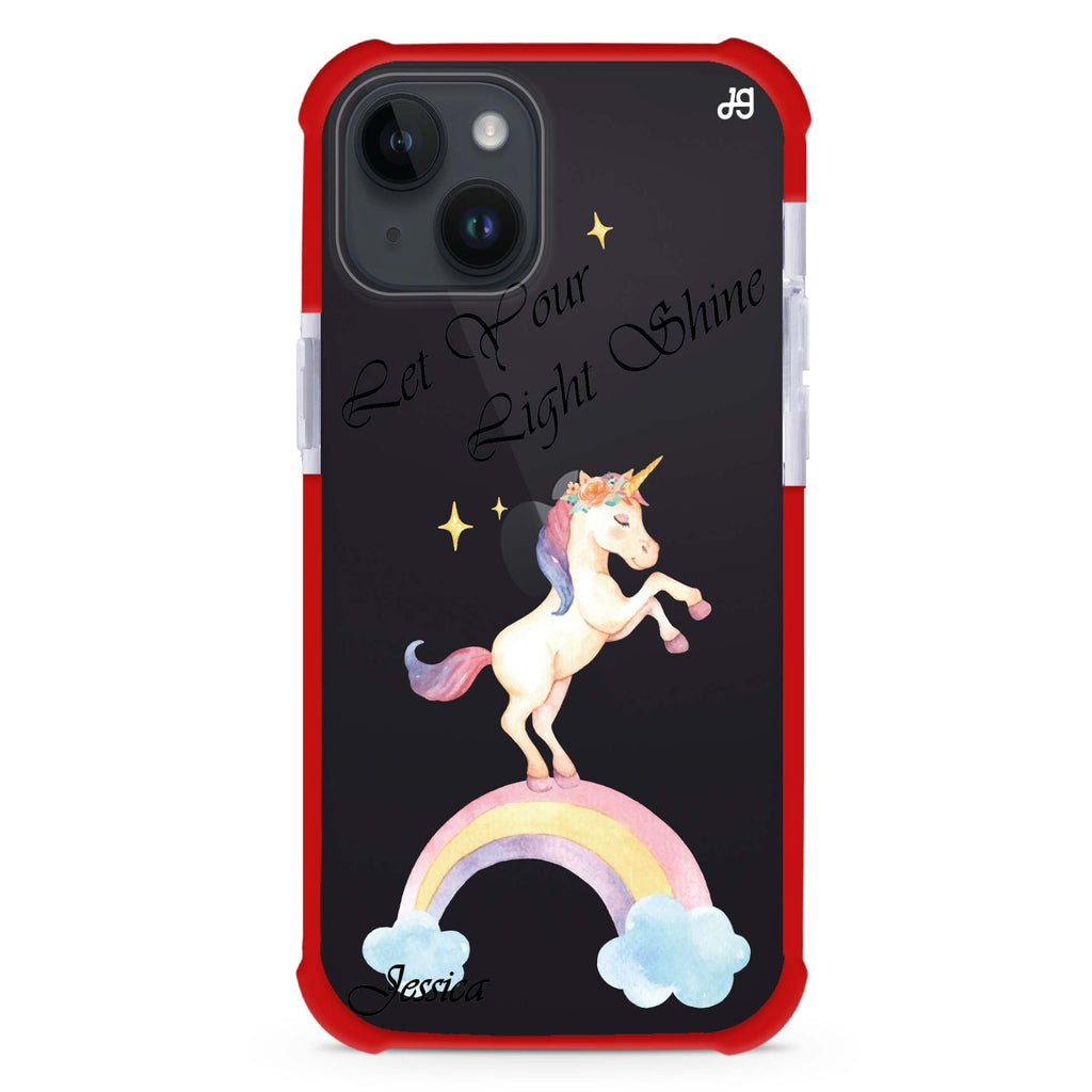 Rainbow Unicorn iPhone 15 Plus Ultra Shockproof Case