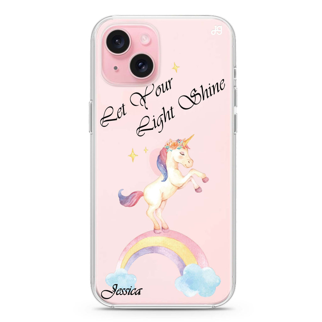 Rainbow Unicorn iPhone 15 plus Ultra Clear Case