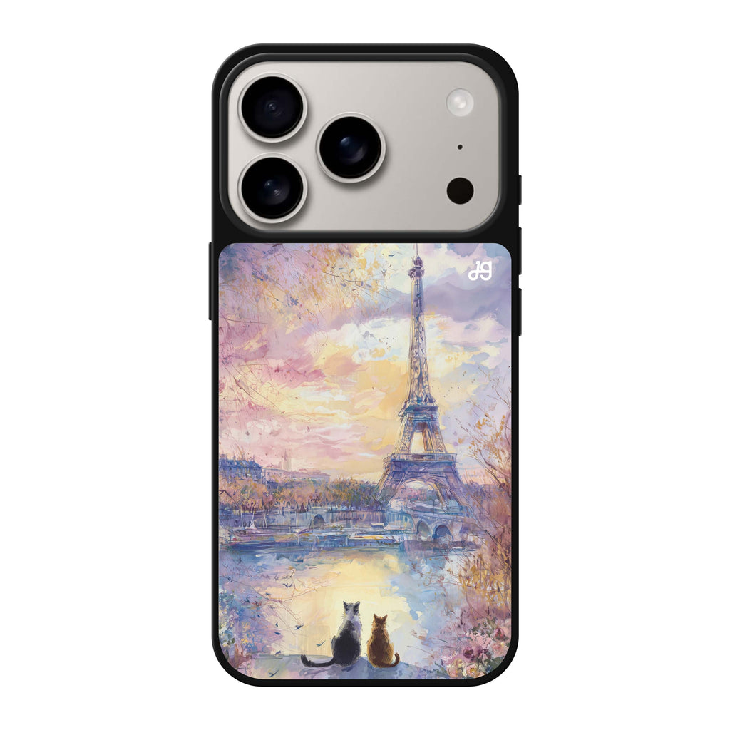 Paris Sunset Cats summer cat sun animal iPhone 17 Pro Max mirror case
