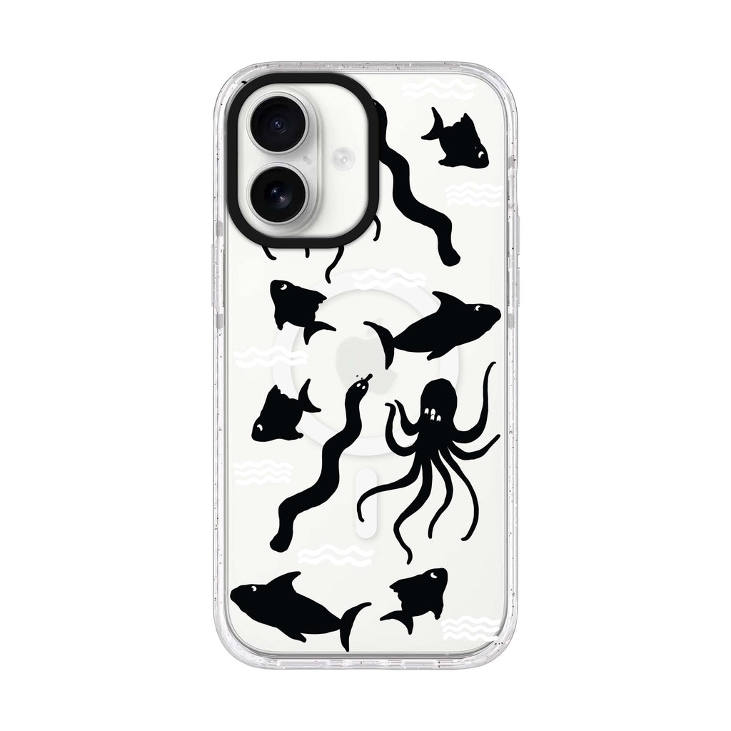 Water, Ocean and Sea Animals iPhone 17 ultra clear MagSafe case, front product view