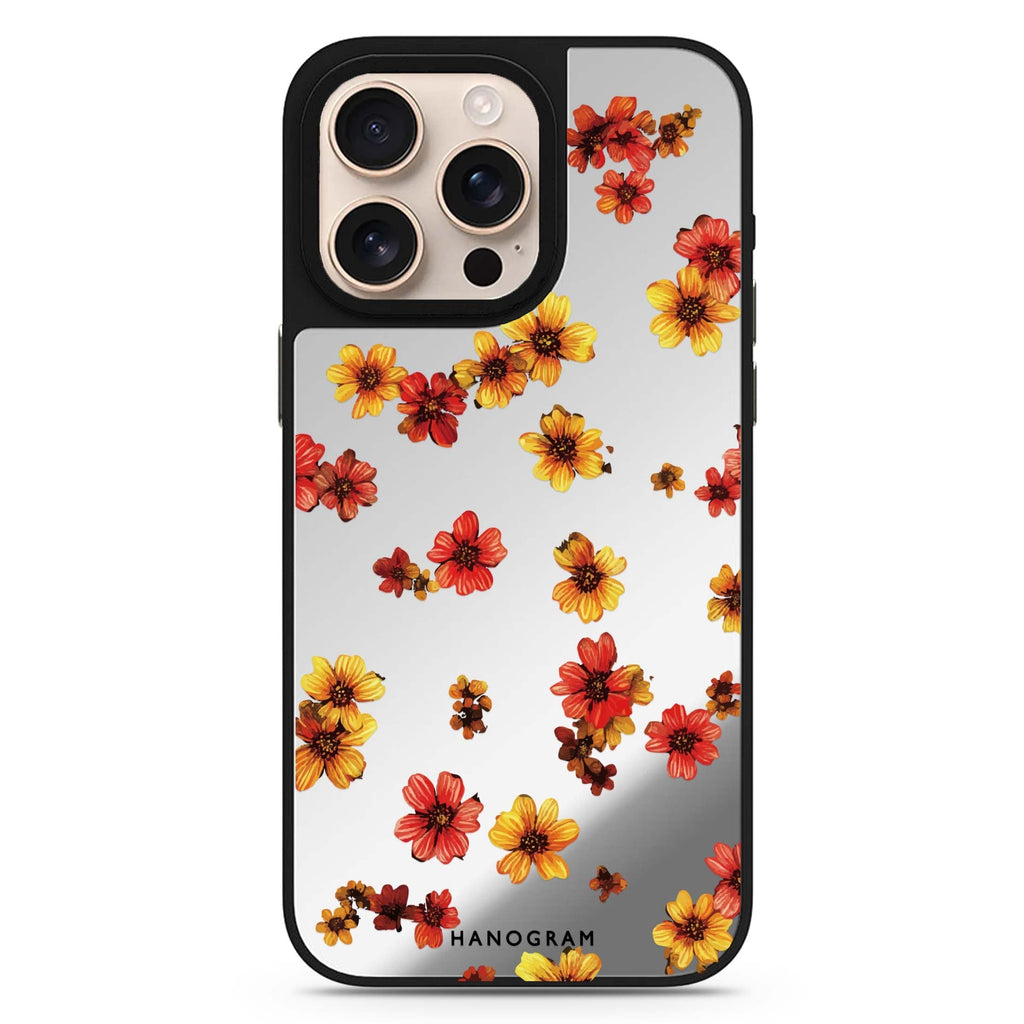 Warm Blooms floral design iPhone 16/15/14 Pro Max & Pro mirror case