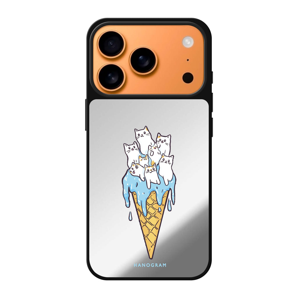 Meow Melt cat animal cute iPhone 17 Pro Max mirror case