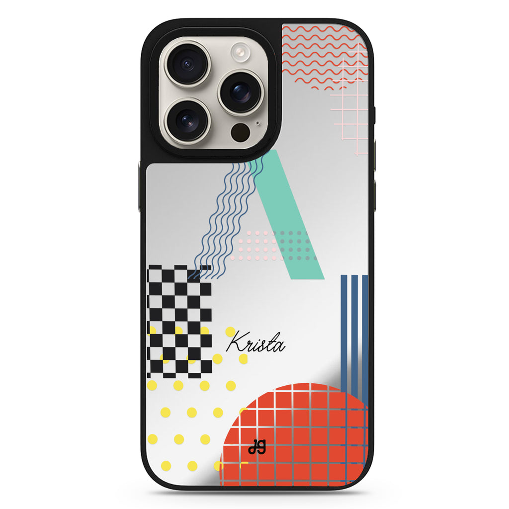 Memphis Monogram MagSafe compatible mirror case for iPhone 16/15/14 Pro Max and Pro, main view