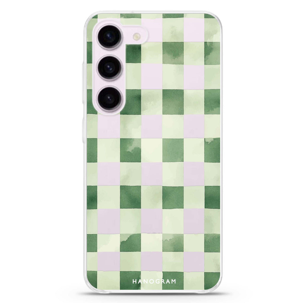 Meadow Checks ultra-clear case for Samsung Galaxy S23/S22, front view