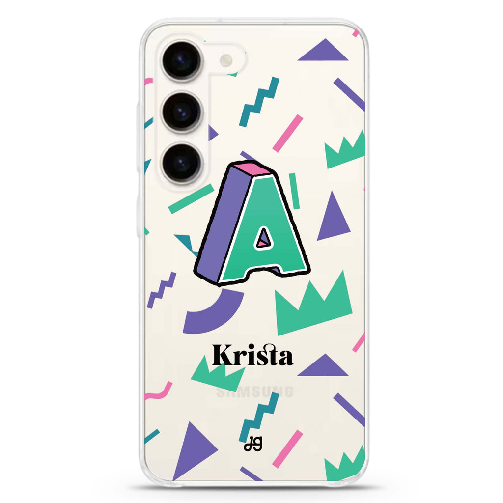 Inspired Monogram ultra-clear case for Samsung Galaxy S23/S22, front view
