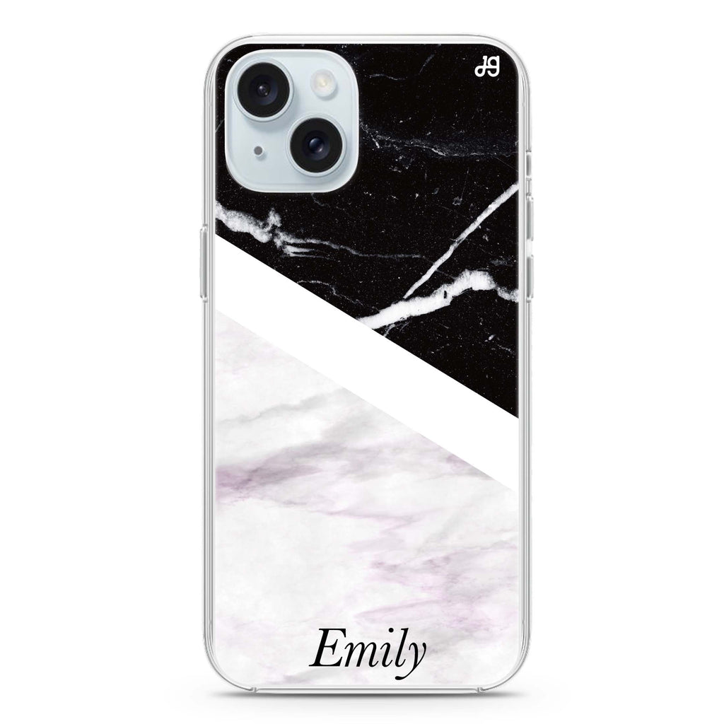 Black & White Marble iPhone Ultra Clear Case