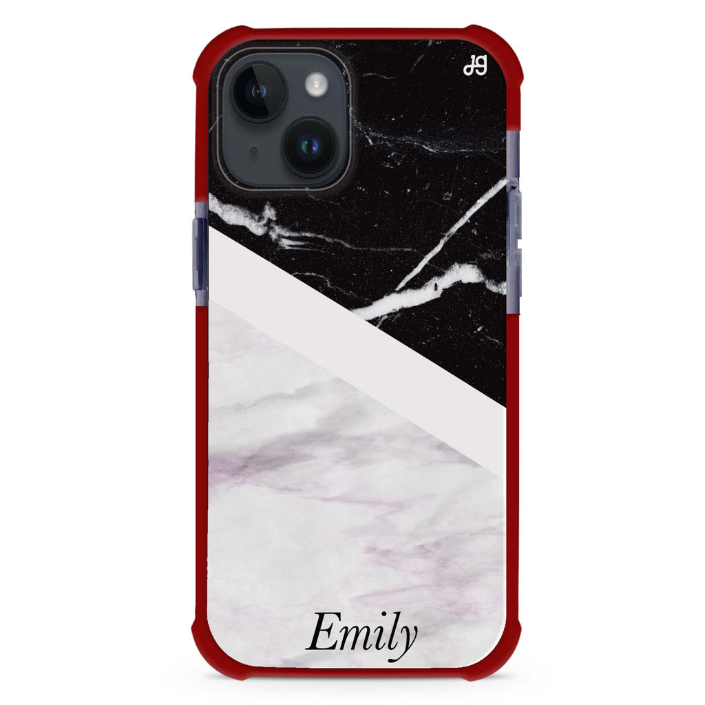 Black & White Marble iPhone 15 Plus Ultra Shockproof Case