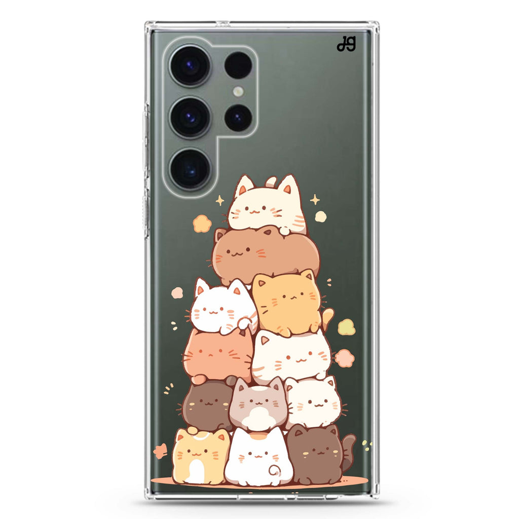 Kitty Cluster Samsung Galaxy S26/S25/S24/S23/S22 Ultra ultra clear case, transparent design, main view