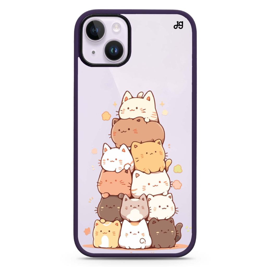 Kitty Cluster iPhone 15 Plus Impact Guard Bumper Case
