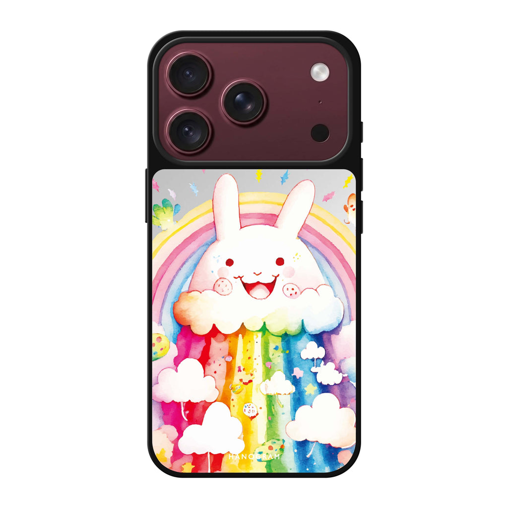 Rainbow Bunny multicolor bunny animal cute iPhone 18 Pro Max mirror case