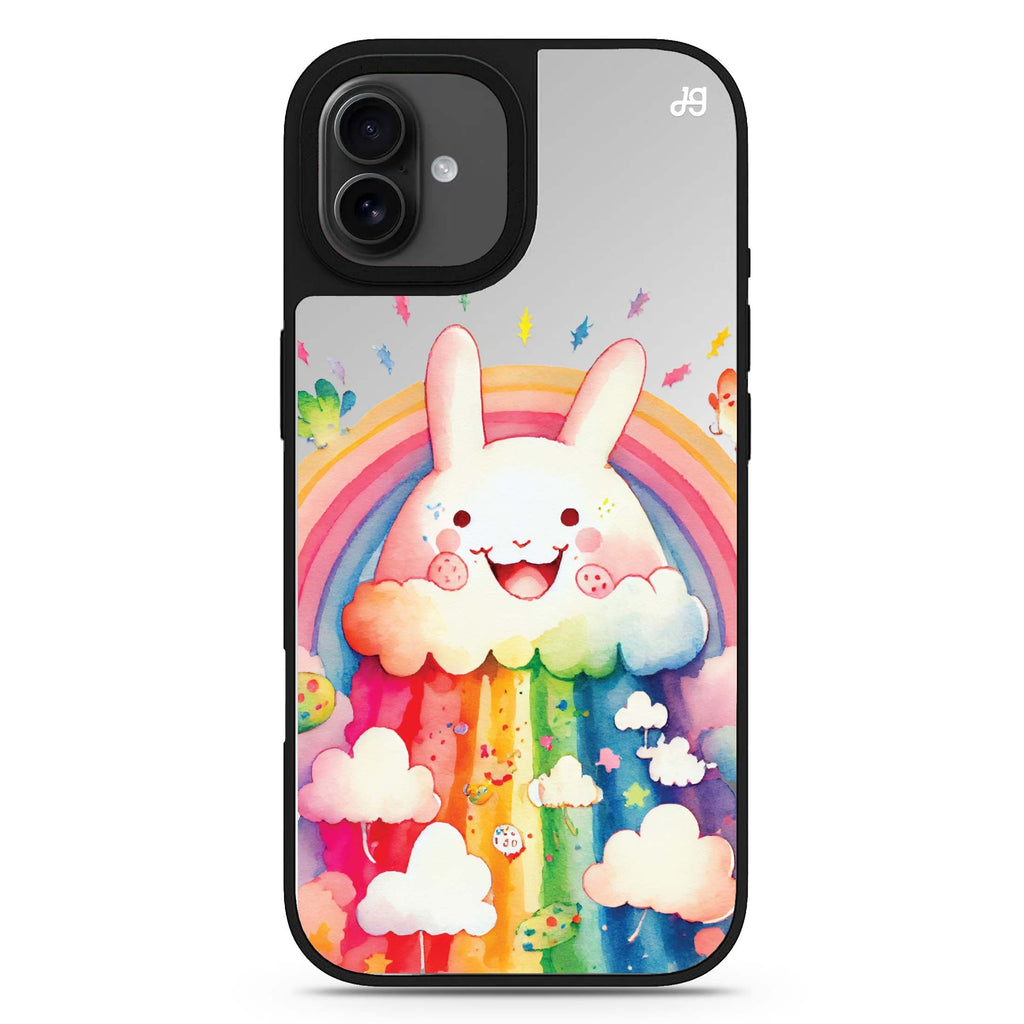 Rainbow Bunny animal celestial iPhone 17 mirror case