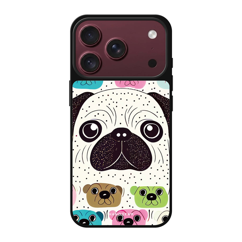 Pug Face dog animal portrait iPhone 18 Pro Max mirror case