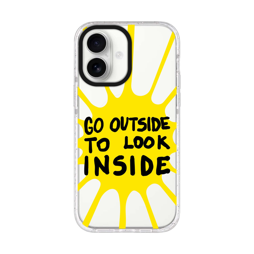 Go Outside to Look INSIDE shine iPhone 17 ultra clear MagSafe case, front product view