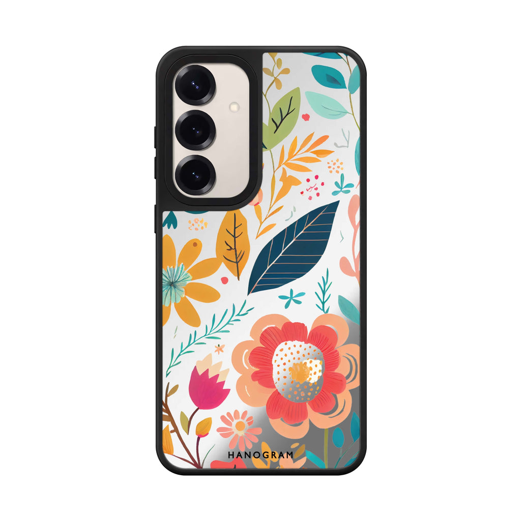 Pretty Florals Samsung Galaxy mirror case front view