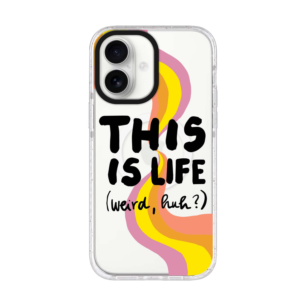 This is Life iPhone 17 ultra clear MagSafe case, front product view