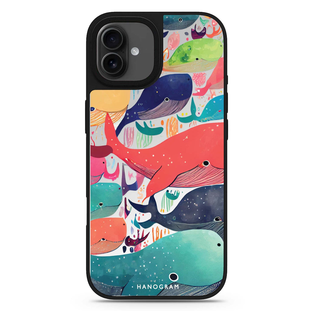 Whale Ocean tropical design iPhone 17 mirror case