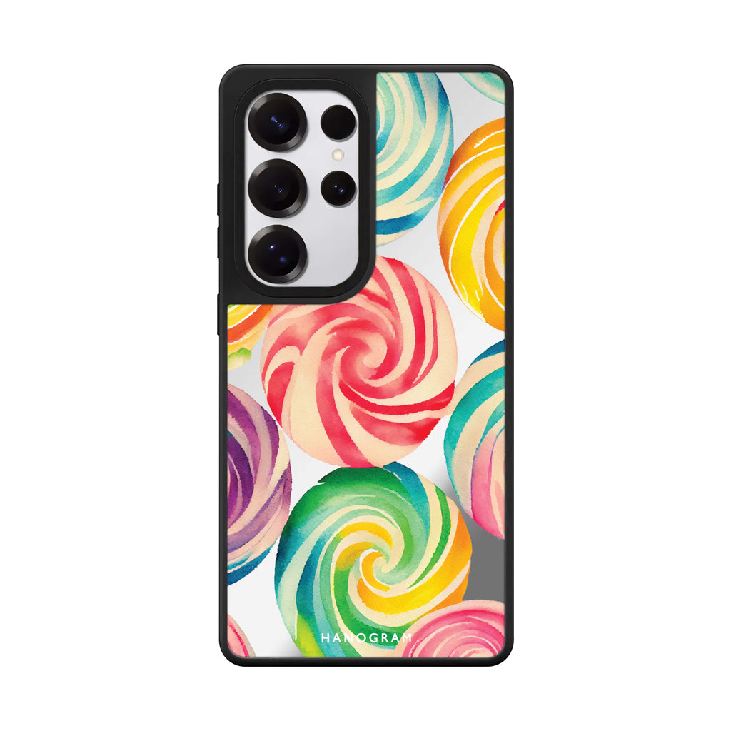 Abstract Candy Samsung Galaxy S25 S24 S23 Ultra mirror case, front view