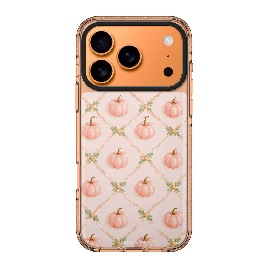 Blush Pumpkin Trellis iPhone 17 Pro Max Ultra Clear Case - Image 1