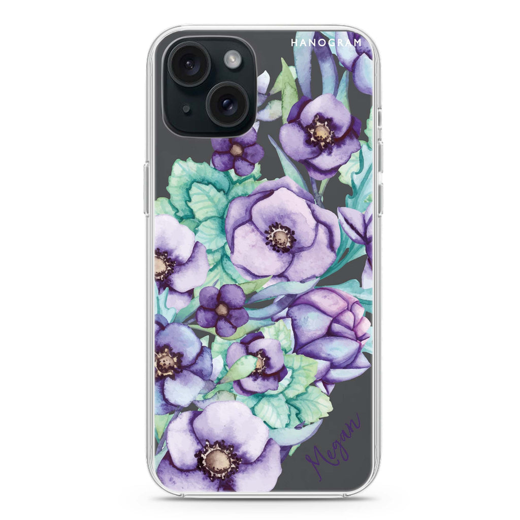 Purple Floral II iPhone Ultra Clear Case
