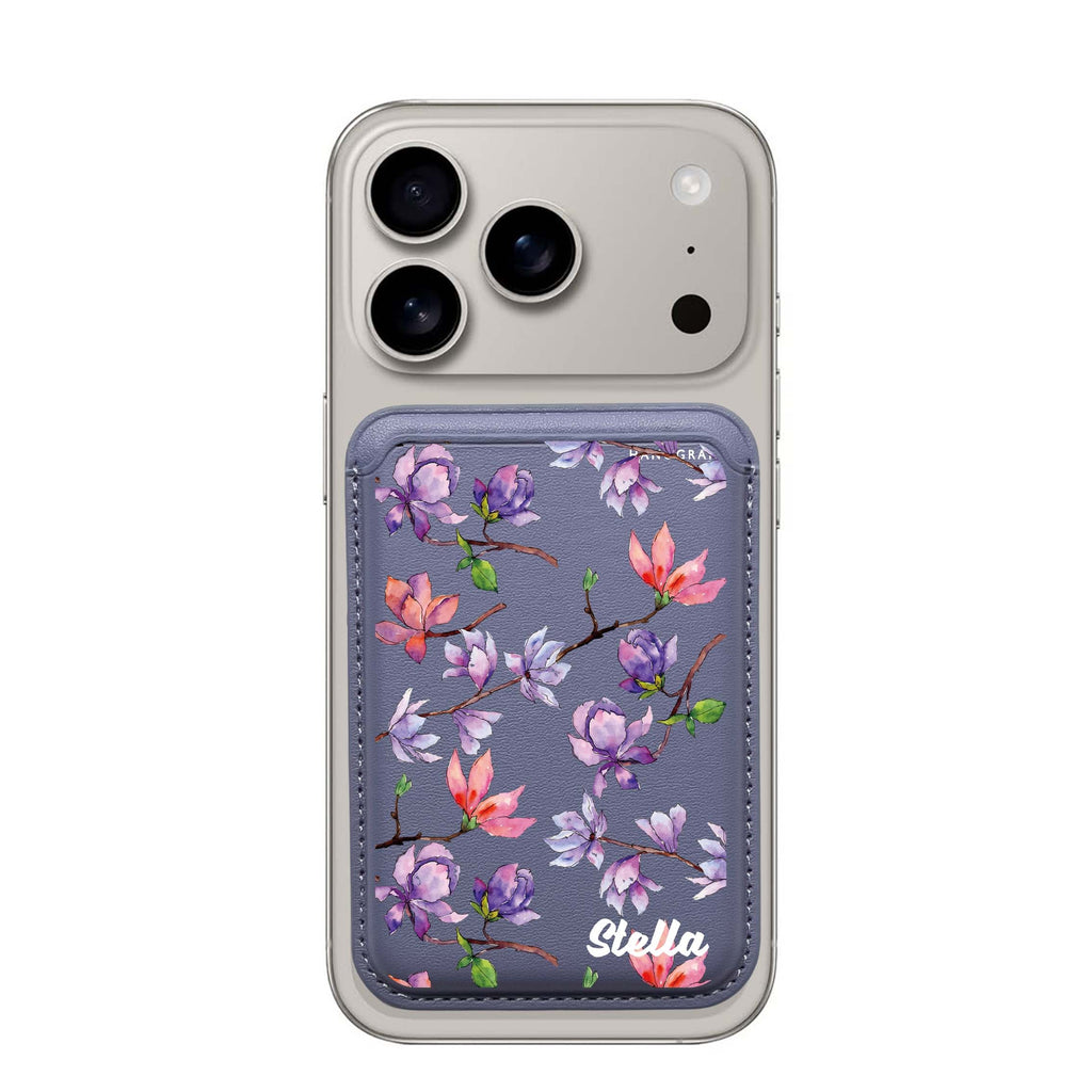 Colour in Spring custom name MagSafe wallet for iPhone, personalized magnetic card holder, main view