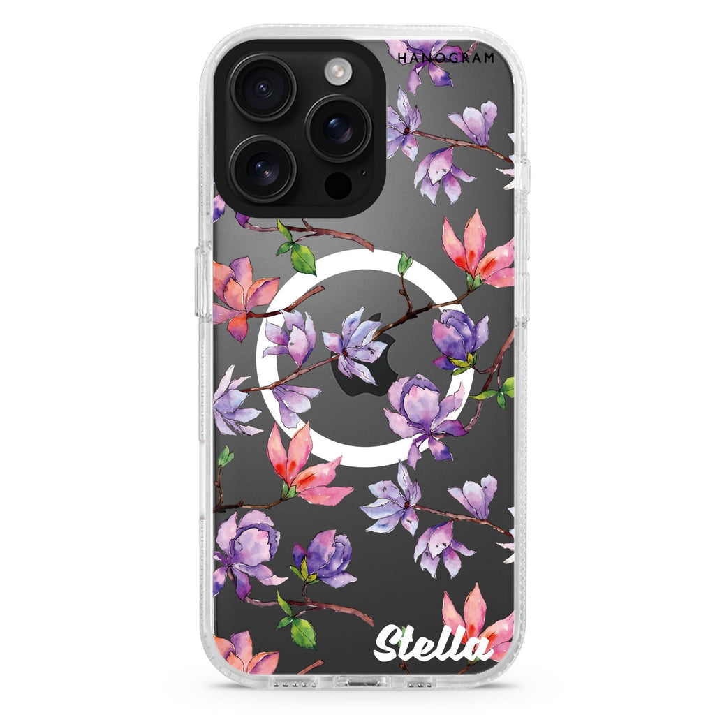 Art of Flowers MagSafe Compatible iPhone 16 Pro Ultra Clear Case - Personalized and Stylish Protection