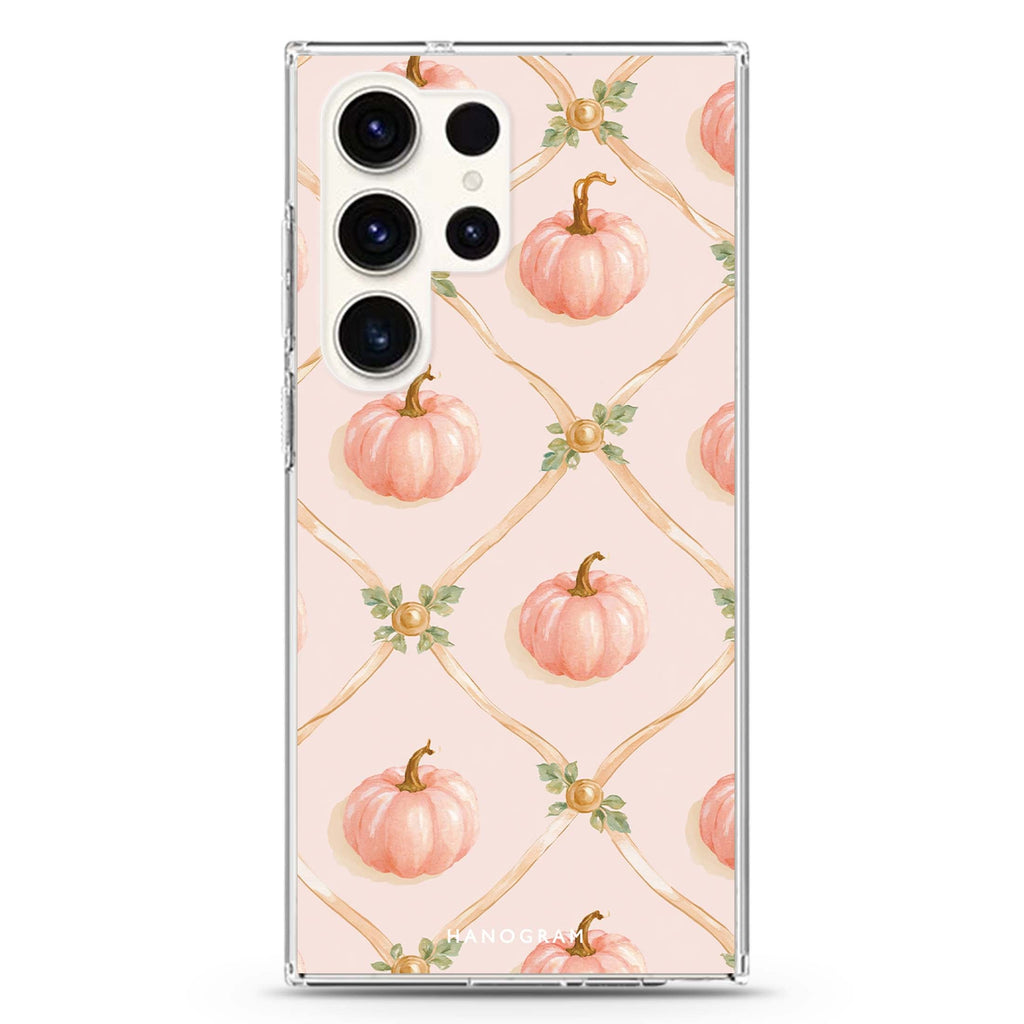 Blush Pumpkin Trellis Samsung Galaxy Ultra Clear Case — front view