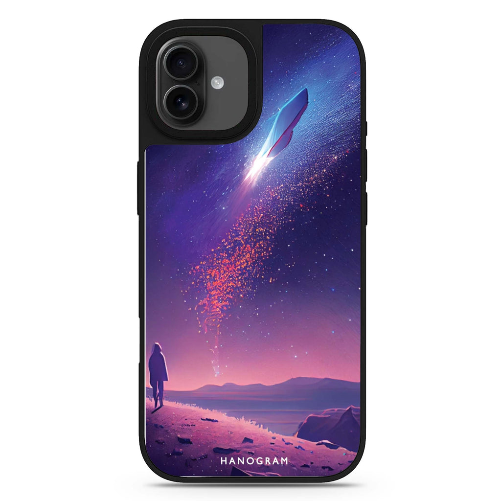Imagine the Galaxy II celestial design iPhone 17 mirror case